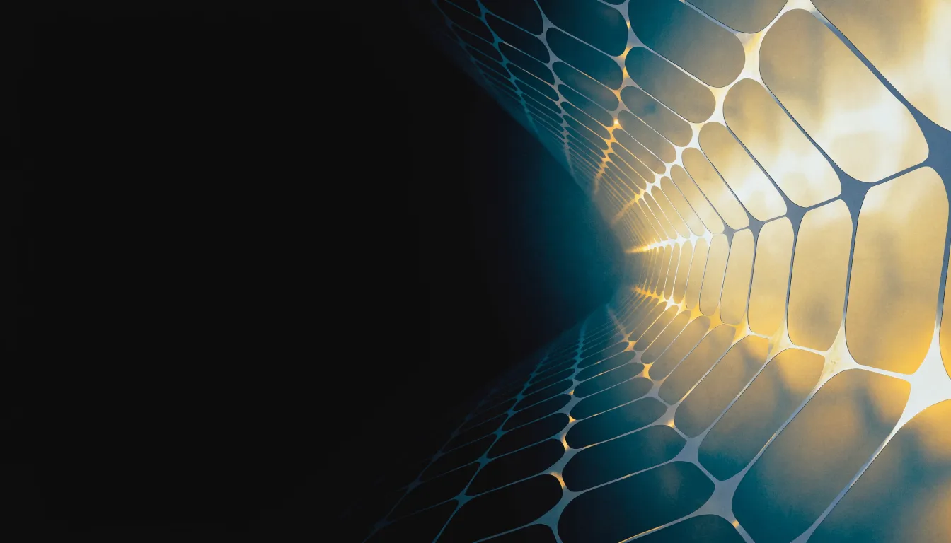 A cool slate-blue hexagonal lattice of light