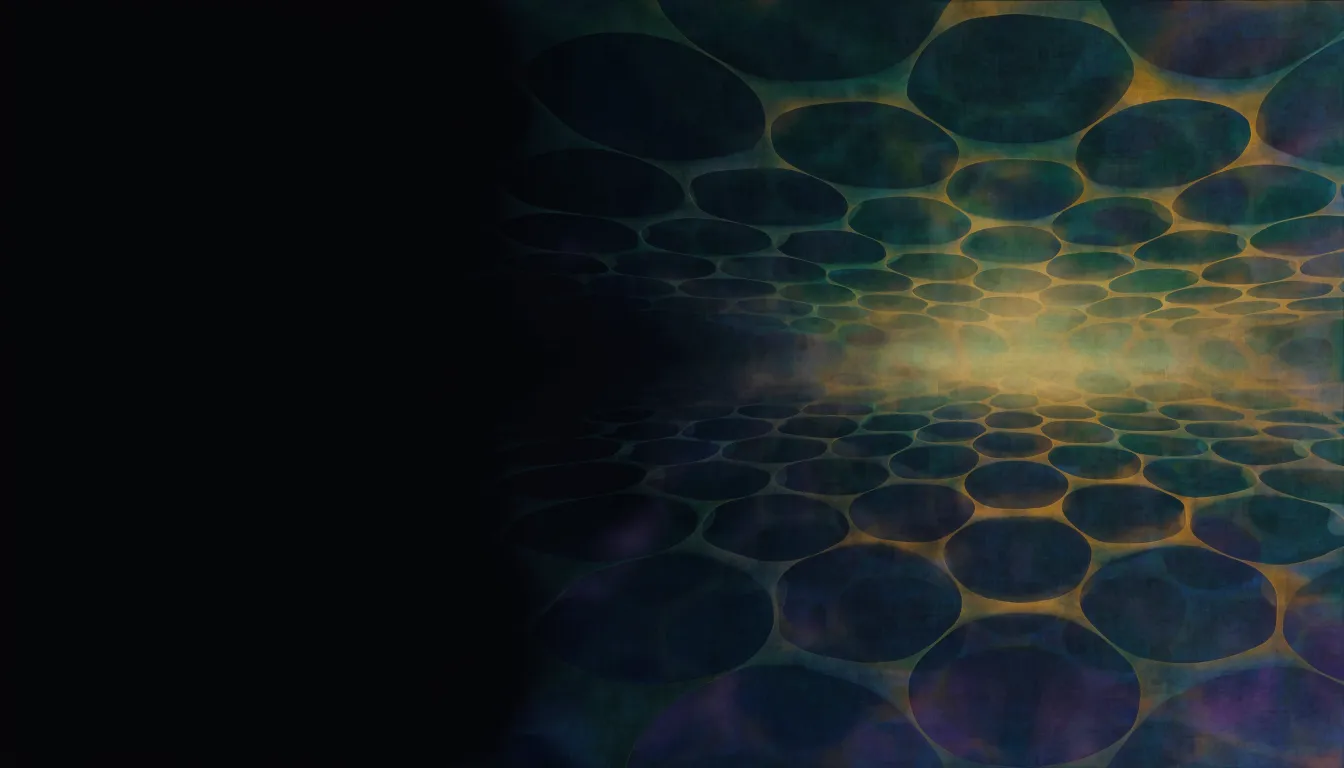 A deep teal hexagonal lattice of light